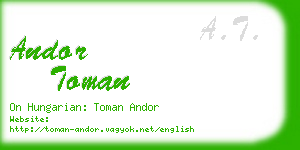 andor toman business card